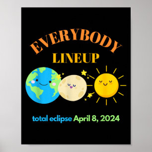 Affiche Professeur Drôle Éclipse Solaire 8 Avril