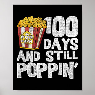 Affiche Professeur École Étudiant Popcorn 100 Jours De L'É