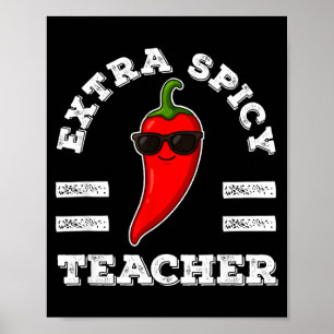 Affiche Professeur Extra Épicé Femmes Foodie Humour Piment