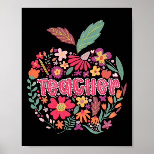 Affiche Professeur Fleur Sauvage Heureux Premier Jour De R