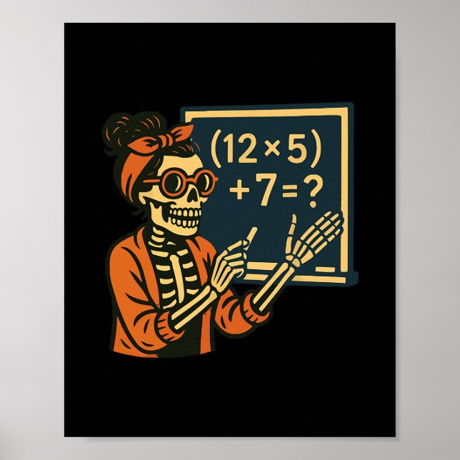 Affiche Professeur Halloween Six Sept Mème 6 7 Squelette É (Devant)