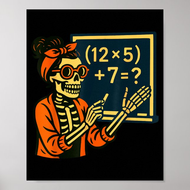 Affiche Professeur Halloween Six Sept Mème 6 7 Squelette S (Devant)