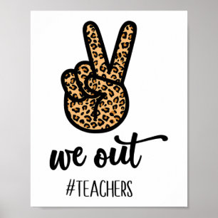 Affiche Professeur Happy Dernier Jour De L'École Femme Cad