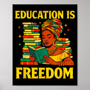 Affiche Professeur histoire noire éducation est liberté af