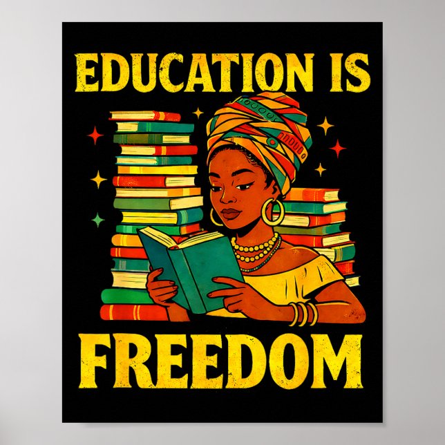 Affiche Professeur histoire noire éducation est liberté af (Devant)