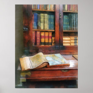 Affiche Professeur - Livre de géographie