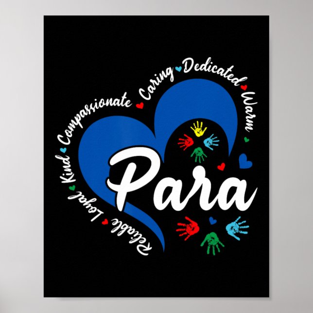 Affiche Professeur Para Heart Paraprofessionnel École Appr (Devant)