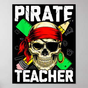 Affiche Professeur pirate crâne drôle
