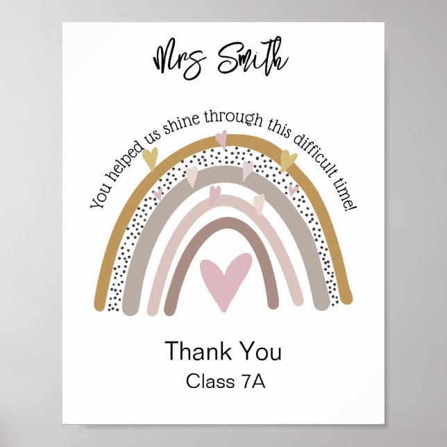 Affiche professeur rainbow citation merci (Devant)