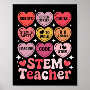 Affiche Professeur Stem Saint-Valentin Science Technologie