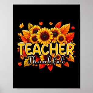 Affiche Professeur Thanksgiving Sunflowers Fall Prou