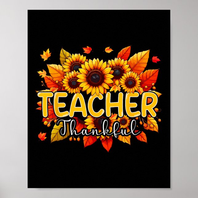 Affiche Professeur Thanksgiving Sunflowers Fall Prou (Devant)