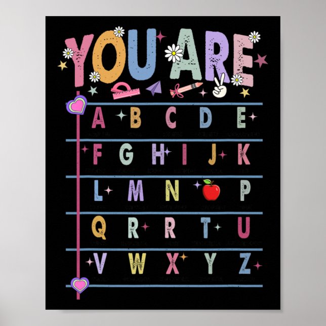 Affiche Professeur Vous Êtes Lettres Alphabet Apprendre Ab (Devant)
