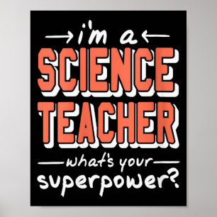 Affiche Professeure de Sciences Féminin Superwer Drôle Fie
