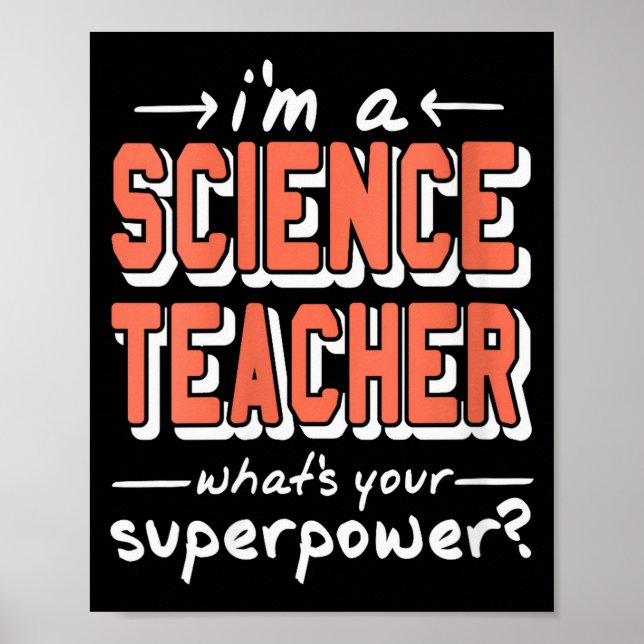 Affiche Professeure de Sciences Féminin Superwer Drôle Fie (Devant)