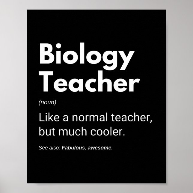 Affiche Professeurs de biologie drôle citation cool (Devant)