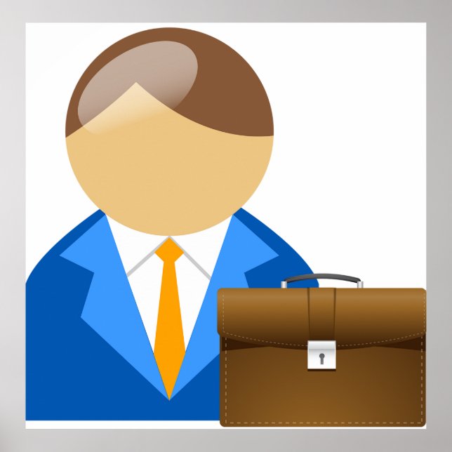 Affiche Professional Businessman Icon with Briefcase (Devant)