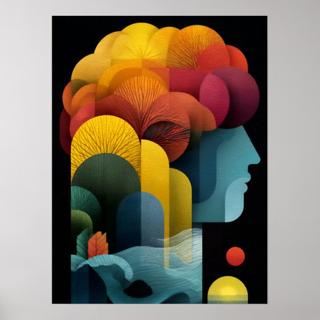 Affiche Profil botanique de l'esprit Couches vibrantes (Devant)
