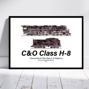 Affiche Profil de la locomotive à vapeur Allegheny C&O Cla