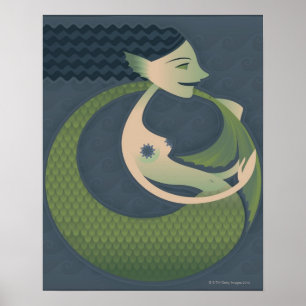 Affiche Profil latéral d'une sirène