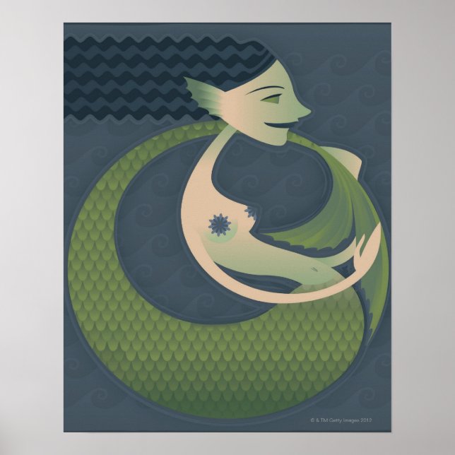 Affiche Profil latéral d'une sirène (Devant)