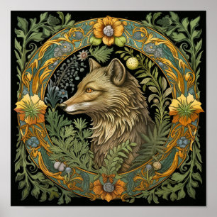 Affiche Profil Wolf en style vintage