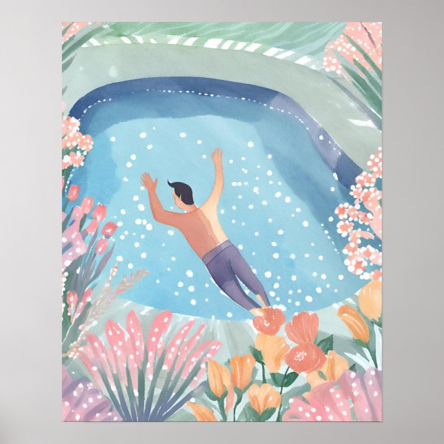 Affiche Profiter de la piscine (Devant)