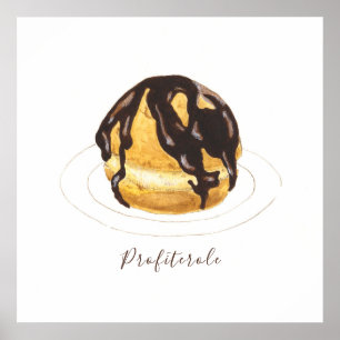 Affiche Profiterole watercolor