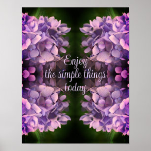 Affiche Profitez de choses simples Hydrangea Abstrait