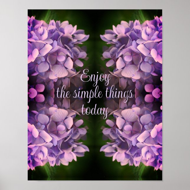 Affiche Profitez de choses simples Hydrangea Abstrait (Devant)