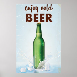 Affiche Profitez de l'affiche de boisson bière froide.