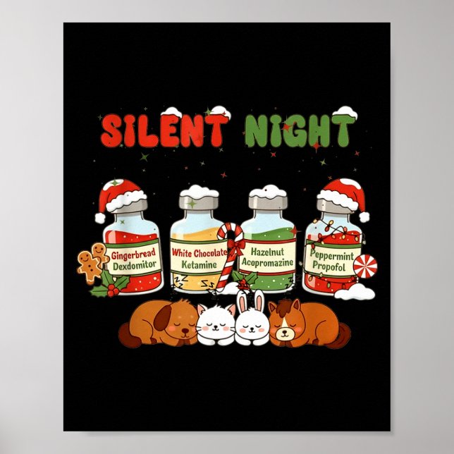 Affiche Profol Silent Night Funny Vet Tech Christmas  (Devant)