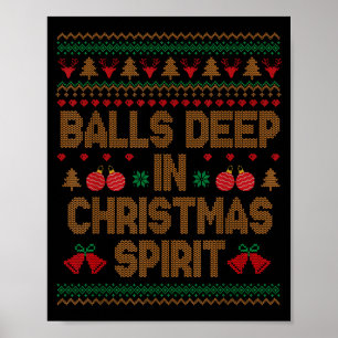 Affiche Profondément dans le pull moche de Noël pour coupl