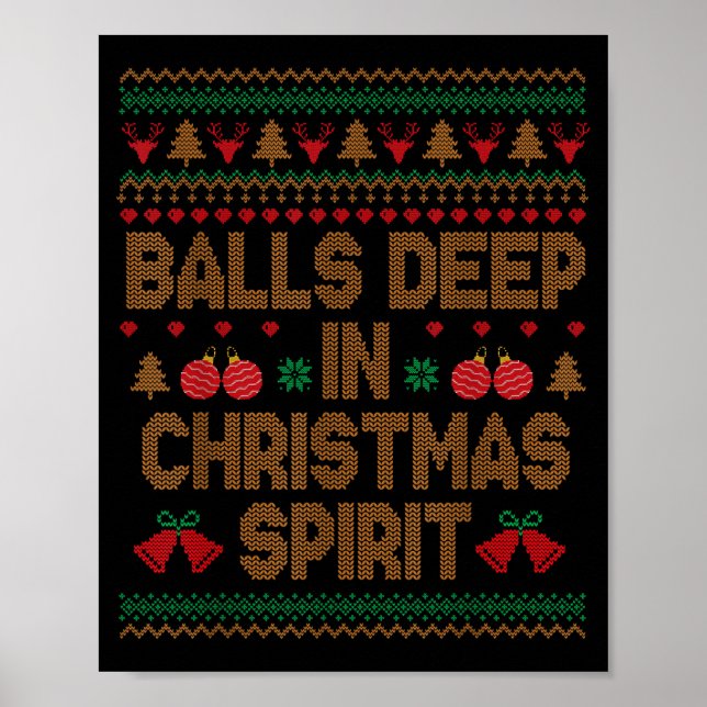 Affiche Profondément dans le pull moche de Noël pour coupl (Devant)