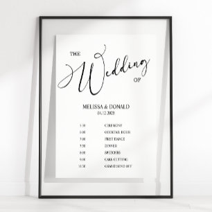Affiche Programme Black Modern Simple Wedding