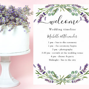 Affiche programme chronologique mariage lavender eucalyptu