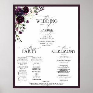 Affiche Programme d'aquarelle florale Plum Purple Mauve