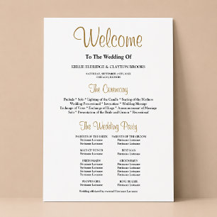 Affiche Programme de cérémonie de mariage simple
