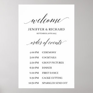 Affiche Programme de commande mariage rustique moderne