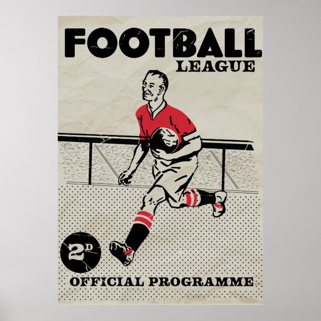 Affiche Programme de football vintage (Devant)