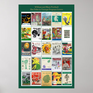 Affiche Programme de football vintage William et Mary