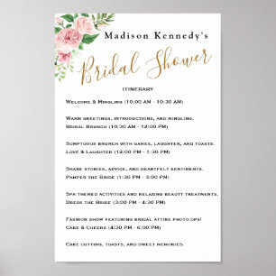 Affiche Programme de la Fête de Mariage Florale