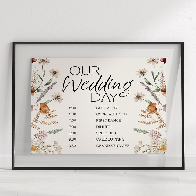 Affiche Programme de mariage floral miniature botanique vi (Créateur téléchargé)