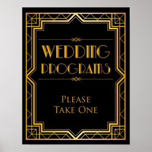 Affiche Programme de mariage Panneau de mariage Gatsby A