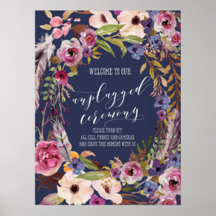 Affiche Programme de mariage rustique Panneau de la fête d