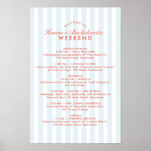 Affiche Programme de week-end d'enterrement de vie de jeun