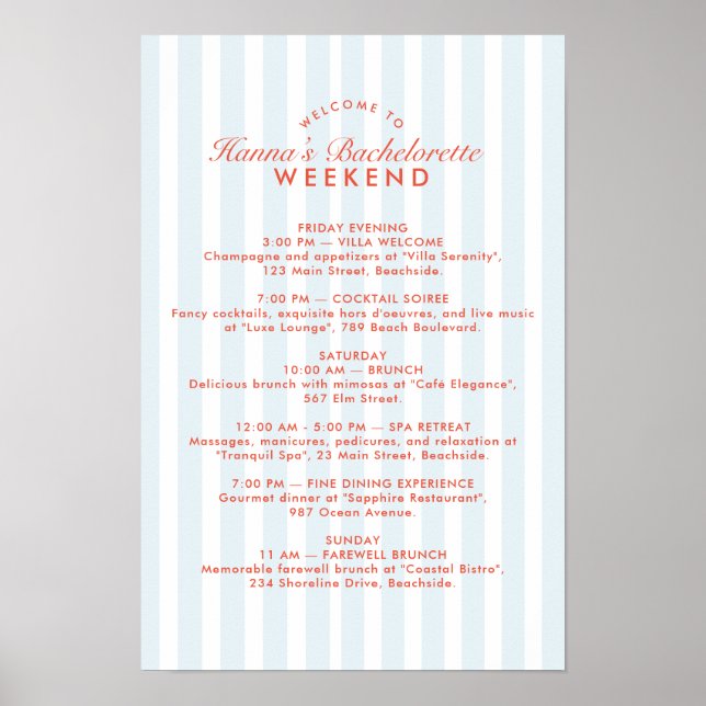 Affiche Programme de week-end d'enterrement de vie de jeun (Devant)