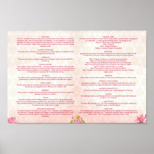 Affiche Programme des rituels mariages hindous lotus roses