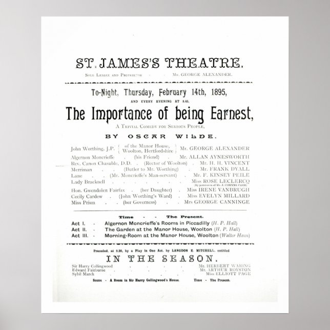 Affiche Programme pour une performance de l'importance de  (Devant)