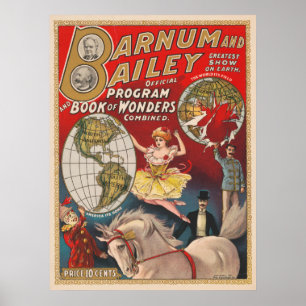 Affiche Programme vintage Barnum Et Bailey